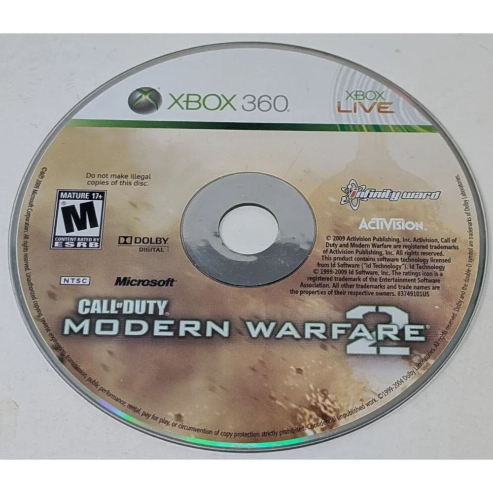 Call of Duty Modern Warfare 2 Microsoft Xbox 360 2009 Disc Only‎